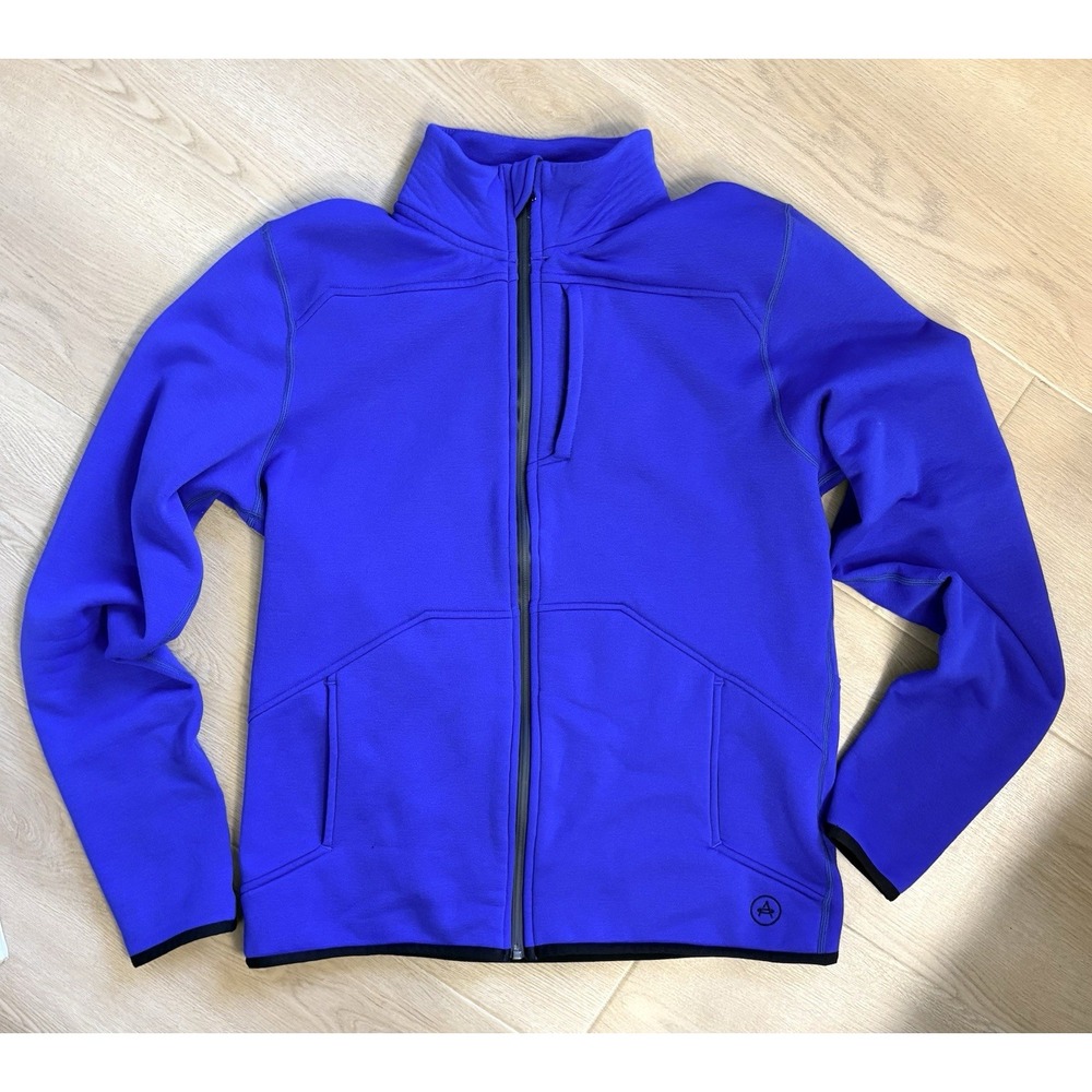 AETHER Men's Size 2 Medium Blue Full Zip Performance Jacket Stretch Made in USA